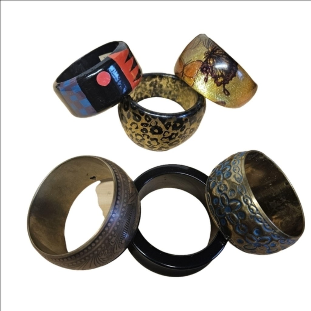 Vintage Lot Of 6 Bangle Bracelets